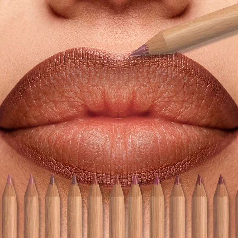 مجموعة مكونة من 6 قطع من أقلام تحديد الشفاه العارية، قلم شفاه مخملي غير لامع مقاوم للماء يدوم طويلاً، مكياج الشفاه، توت، بني، وردي #2