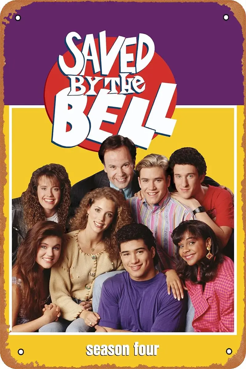 Saved by the Bell TV Movie Poster Vintage Tin Sign for Cafe Bar Garage Home Wall Art Decor Gift Retro Metal Sign
