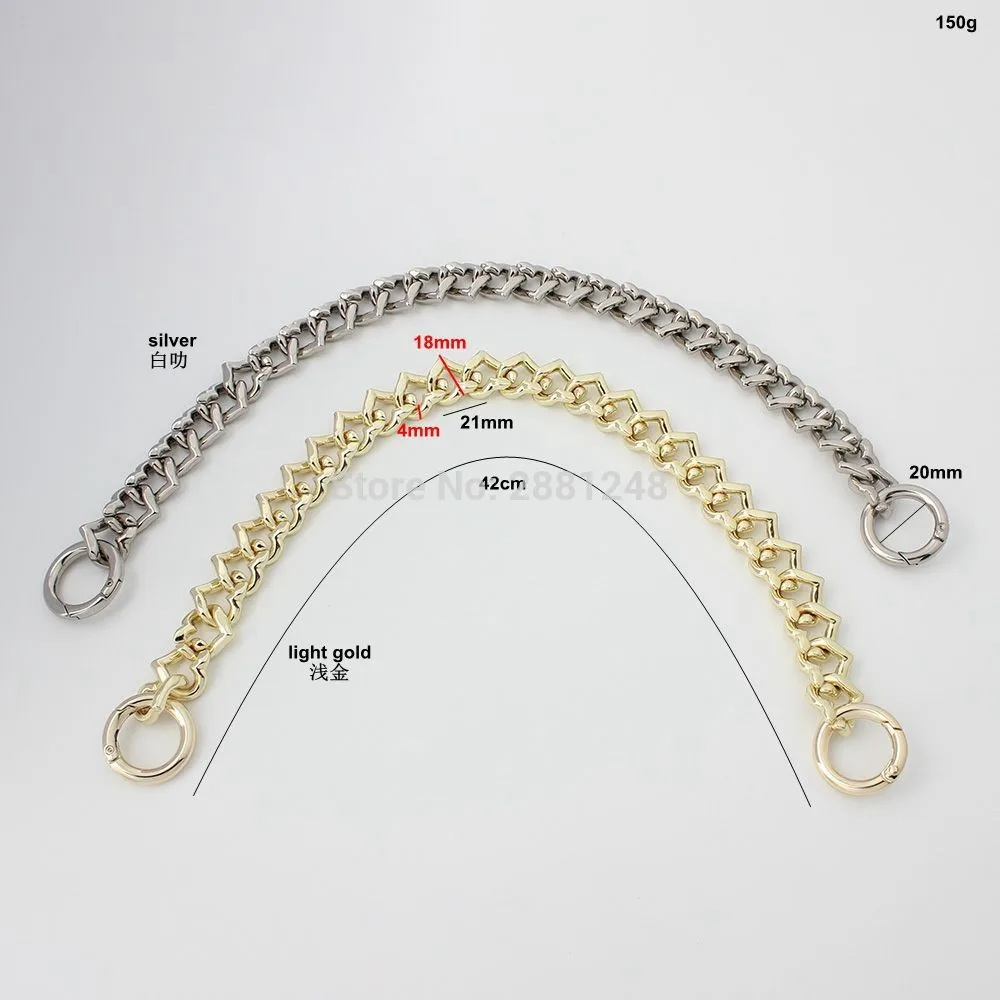 18mm new grade love Heart shape zinc alloy chain strap bag parts handles Accessory Factory Plating Wholesale handbag