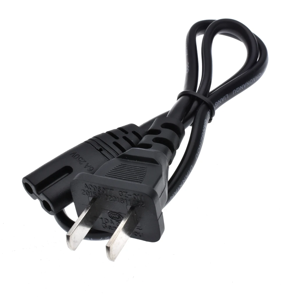 

Короткий шнур питания длиной 1,5 фута США с 2 зубцами для настольного зарядного устройства, настенных динамиков, зарядных устройств для аккумуляторов