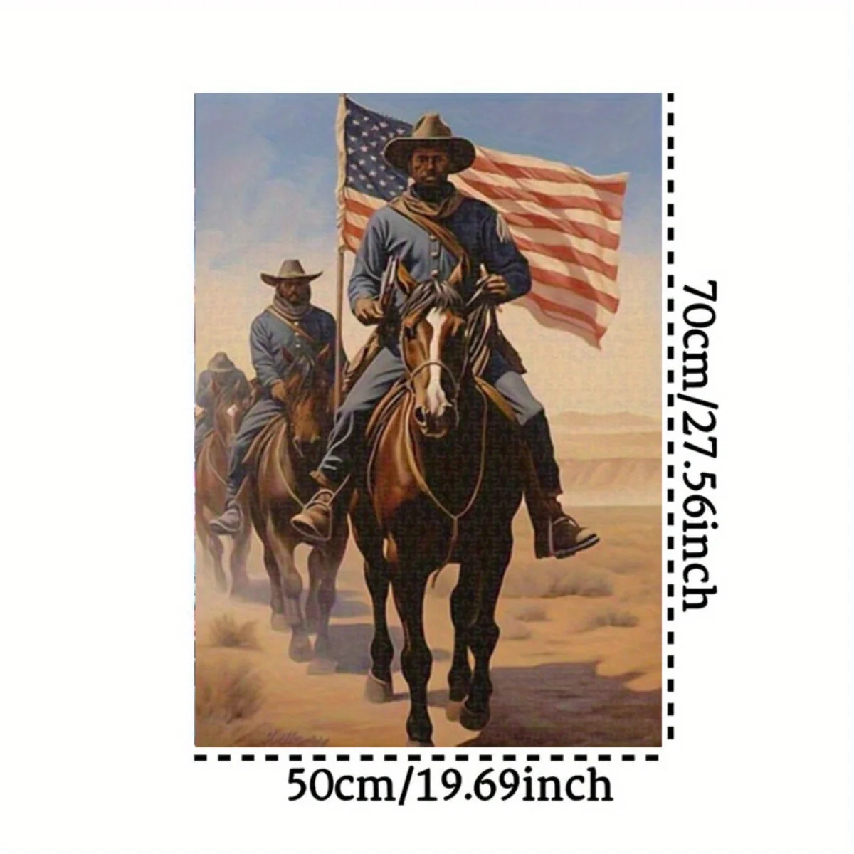 Puzzle da 1.000 pezzi di soldato afroamericano vintage a cavallo: gioco fai da te impegnativo per adulti e famiglie, migliora l'occhio della mano