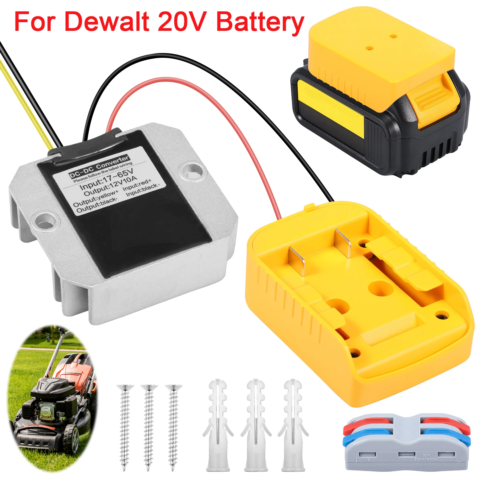 

Преобразователь напряжения 20В в 12В для аккумулятора Dewalt 20В, 120Вт, стабилизатор постоянного тока с защитой от перегрузки по току для радиоуправляемых игрушек и моделей DIY