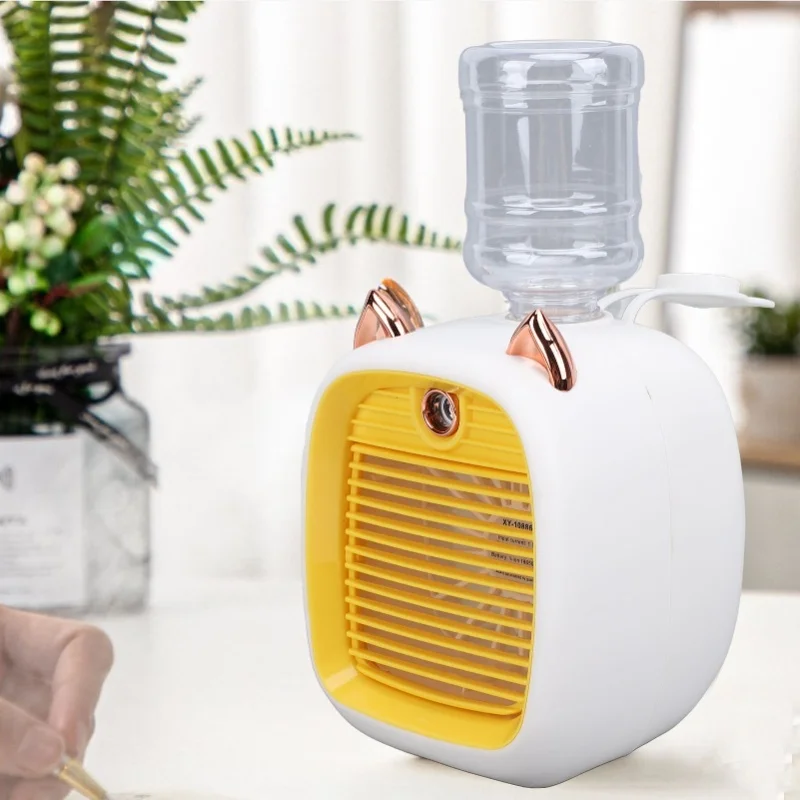 Portable Desktop Cooling Fan Little Fox Shape Misting USB Rechargeable 800mah Mini Air Cooler With 220ML Water Tank