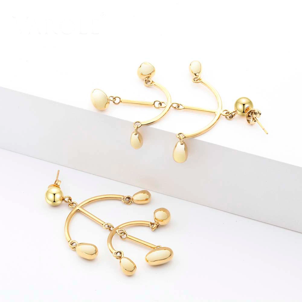 Balance Drop Earrings For Women  Gold Color Fashion Statement Jewelry Long Dangle Earrings Oorbellen.