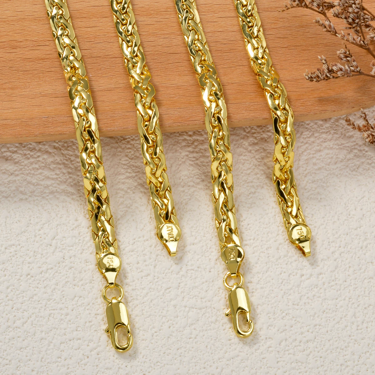 18 Karat vergoldete Schlangenkette, schlichter italienischer Modeschmuck, afrikanische Hochzeit, Geburtstagsgeschenk für Frauen
