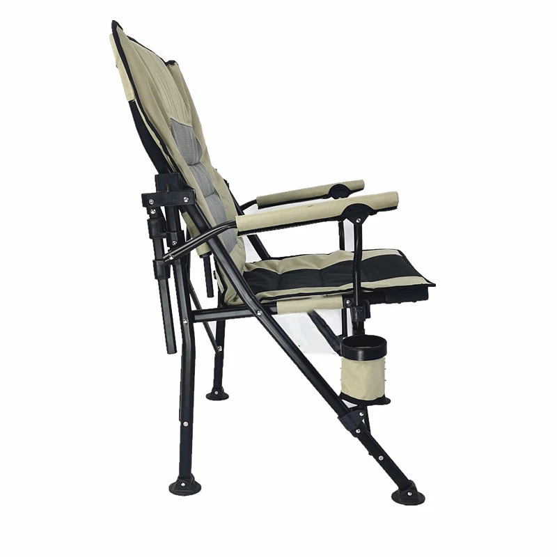 Outdoor Portable Folding Fishing Chair, cadeiras de piquenique destacáveis, encosto giratório Leisure Beach Stool