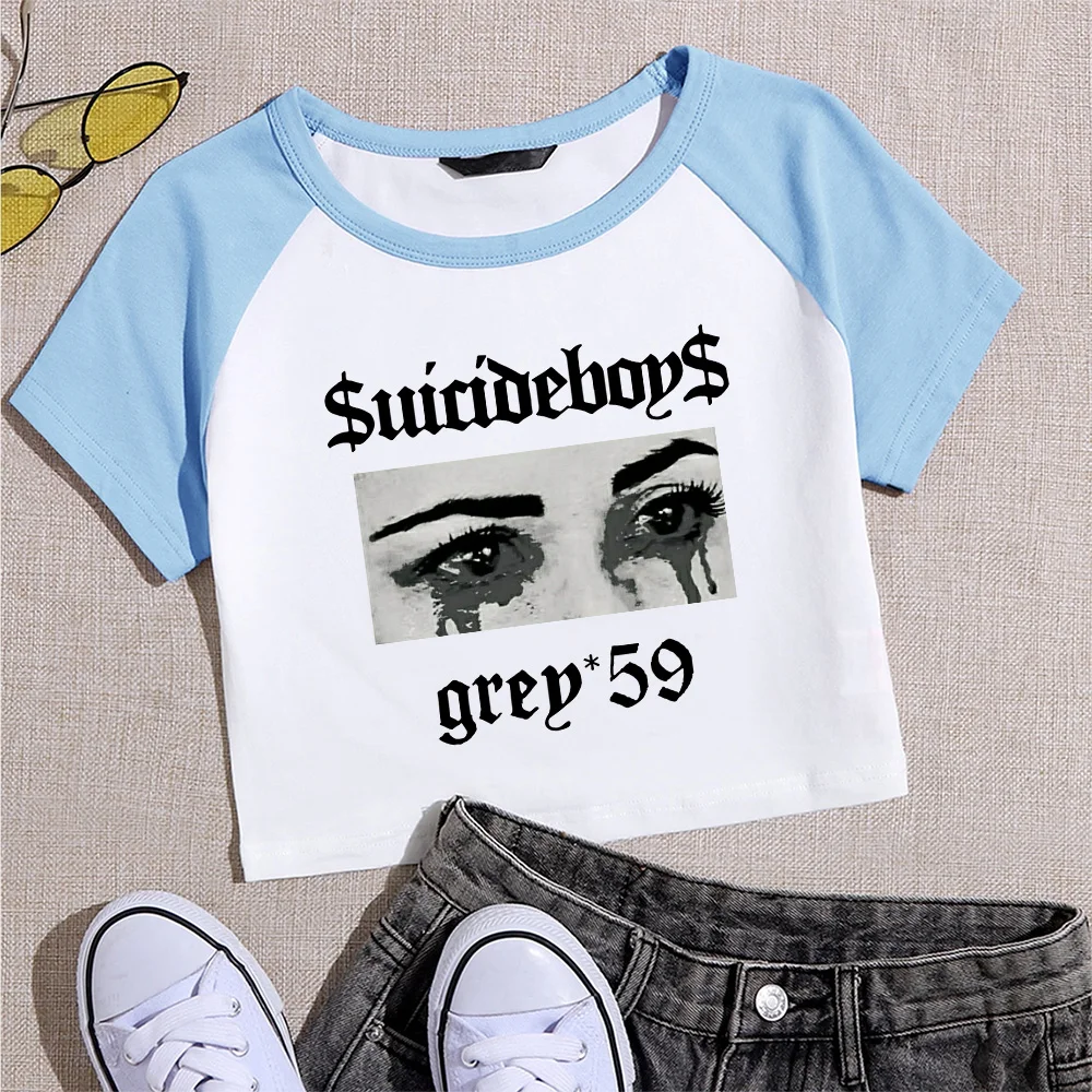 Suicide Boys G-59 T Shirts Streetwear Suicide Boys Merch Vintage Style Graphic Tee Crop Shirt Short Tees Tops Male and Female