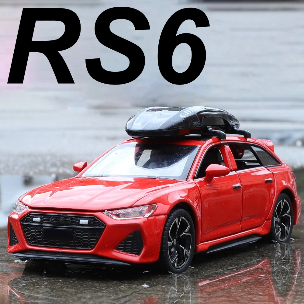 

1:32 RS6 A8 Car Model Toy Doors Opened Sound Light Alloy Diecast Shock Absorption Simulation Vehicle Models Ornaments Gifts