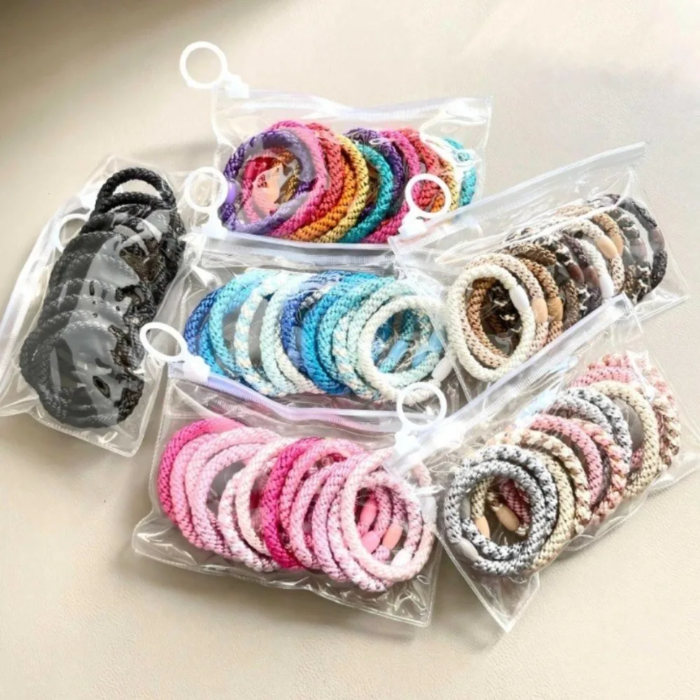 

12pcs/set Simple Colorful Hair Rope Set High Quality Nylon Ponytail Holders Hair Accessories Hair Ties Elastic Rubber Band Party