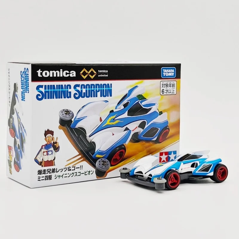 

Коллекционная модель гоночного автомобиля Takara Tomy Tomica Unlimited Shining Scorpion Mini 4WD для фанатов Let's & Go, для мальчиков и любителей хобби