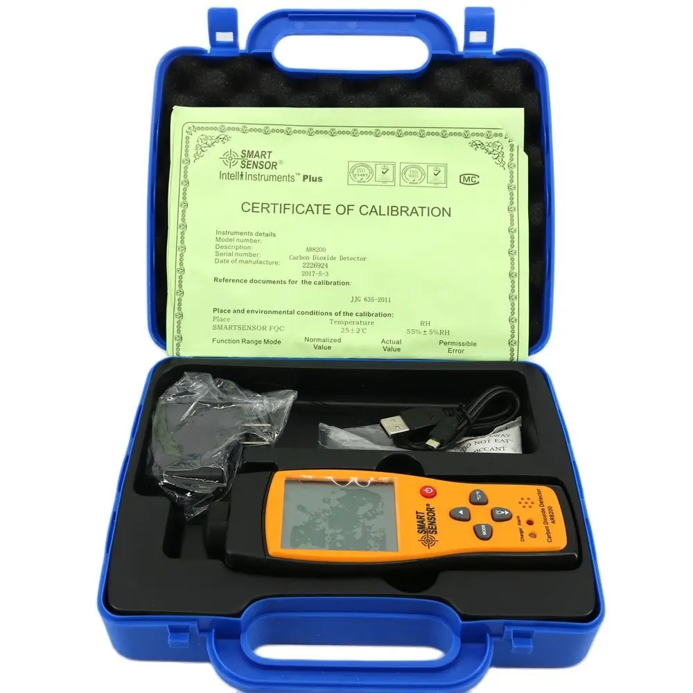 Умный датчик AR8200, цифровой измеритель углекислого газа, детектор газа CO2, тестер с функцией сигнализации, 350 ~ 999 ppm