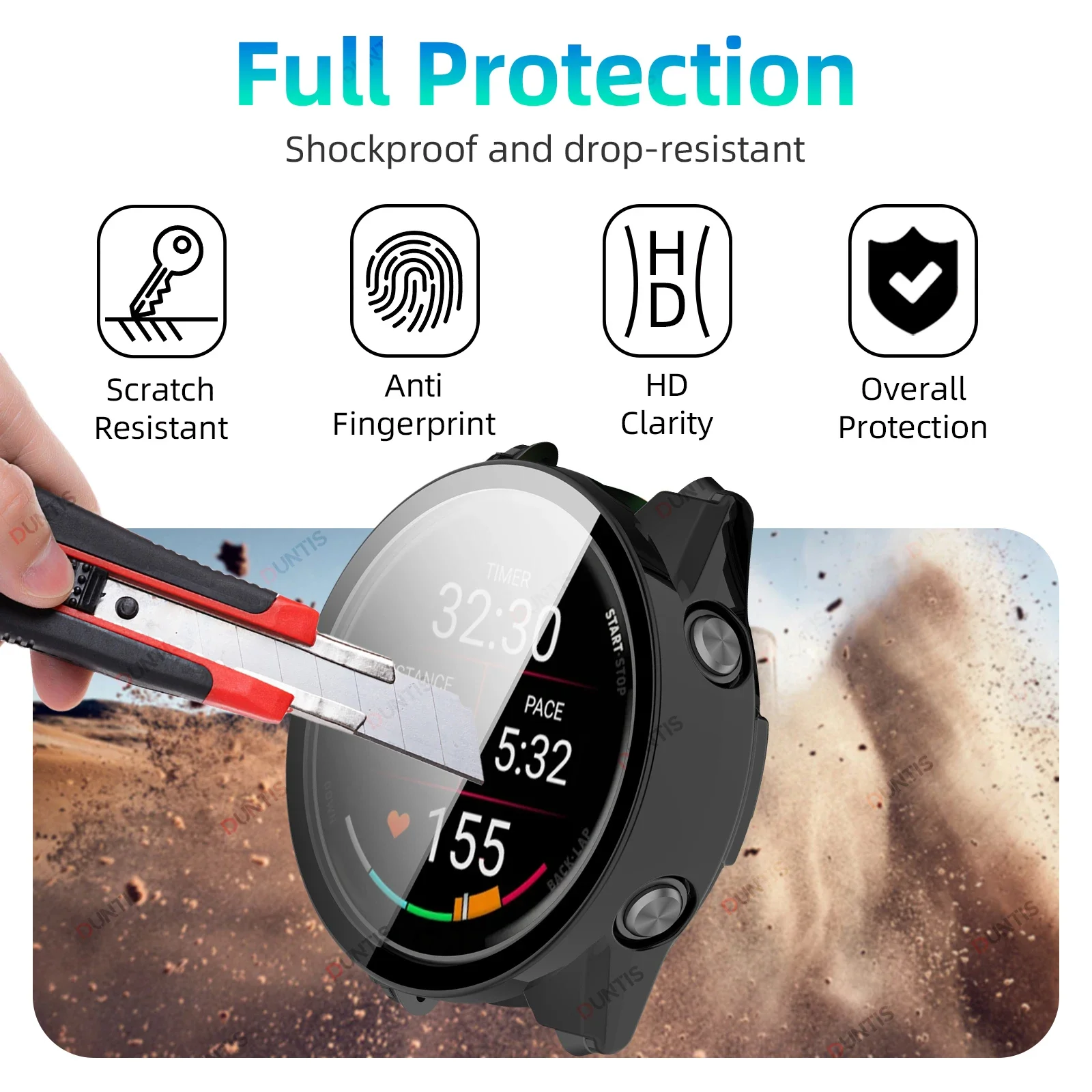 PC Case For Garmin Forerunner 970/570/965/265/165 Tempered Glass Protective Shell for Garmin Venu 3 4/Active 6 5 Protector Cover