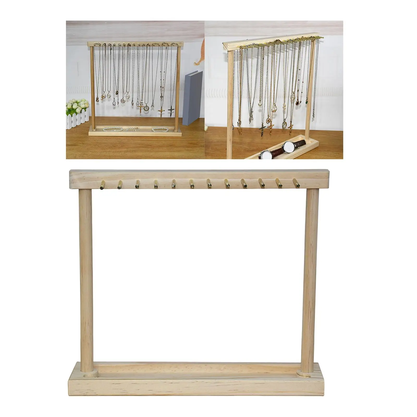 

Jewelry Organizer Display Stand Wood Necklace Holder Display for Watches