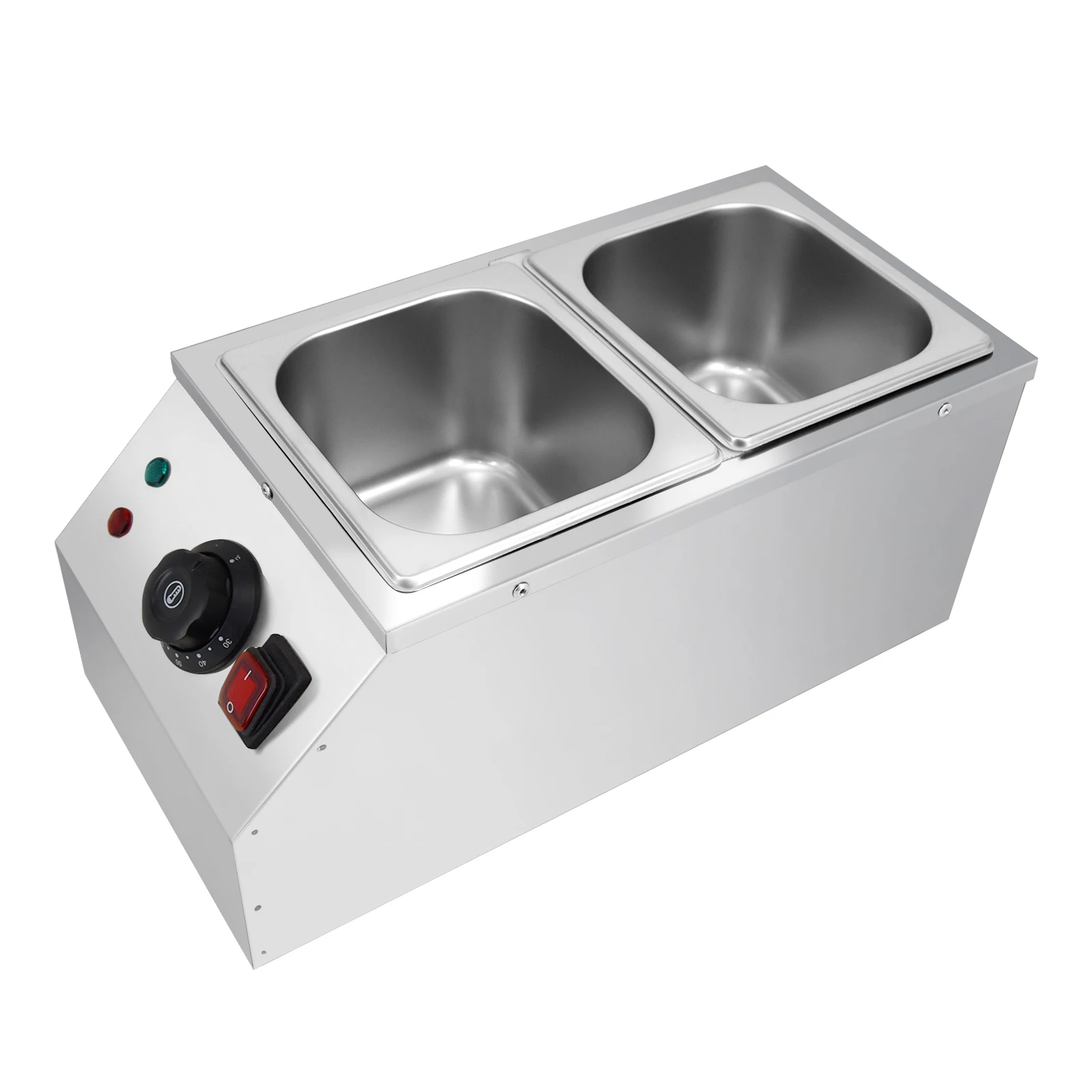 

2 Pots Electric 600W Stainless Steel Tempering Melting Hot Chocolate Machine