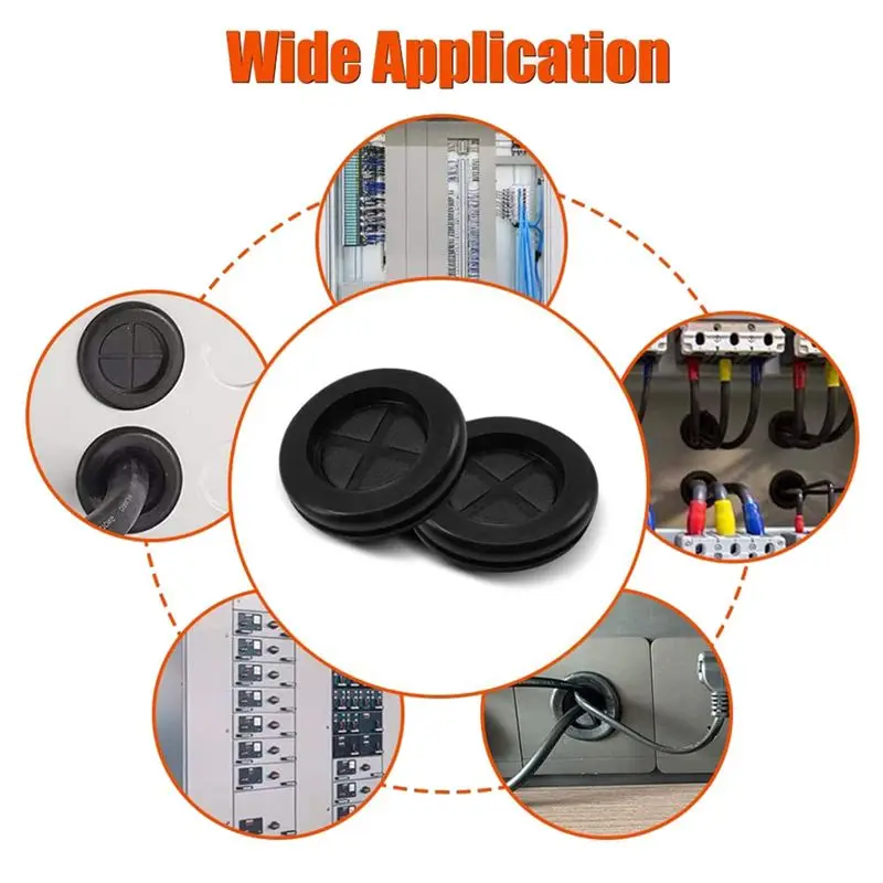 ABVJ-200Pcs Rubber Grommet Assortment Kit, 11 Sizes Drill Hole Firewall Hole Plugs Wire Protection