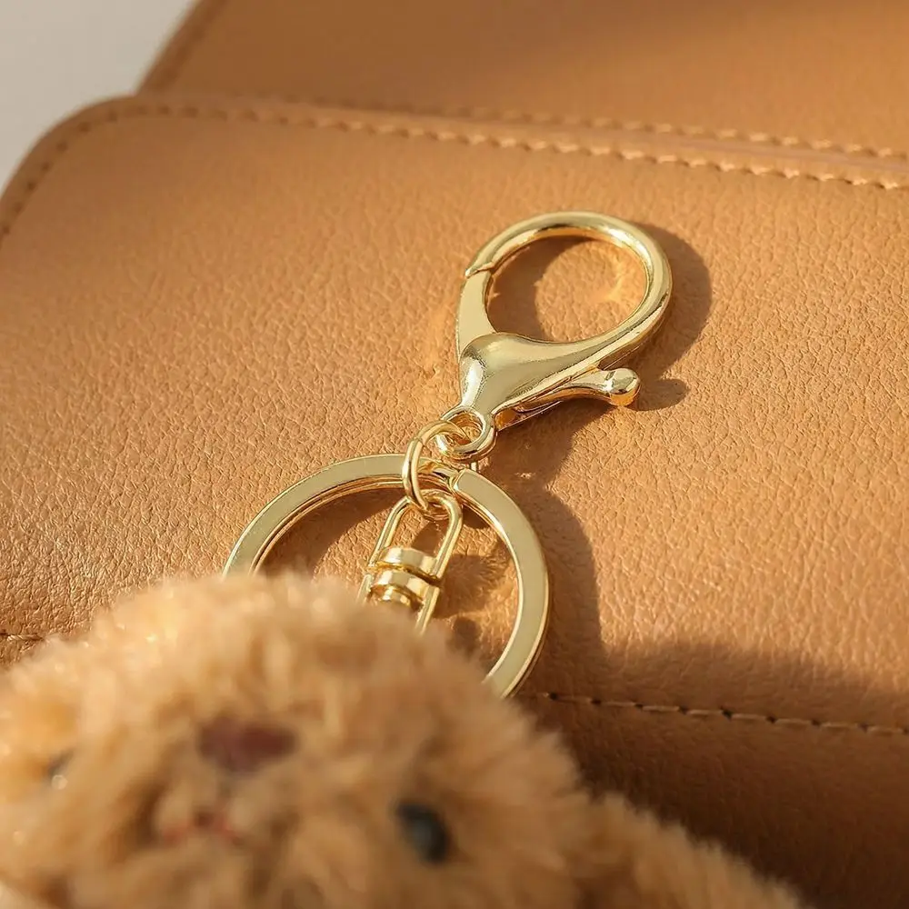 Pendant Cute Cartoon Rabbit Keychain Fur Decoration Easter Bunny Key Ring Colorful Pompom Animal Bag Charm Hanging Accessory