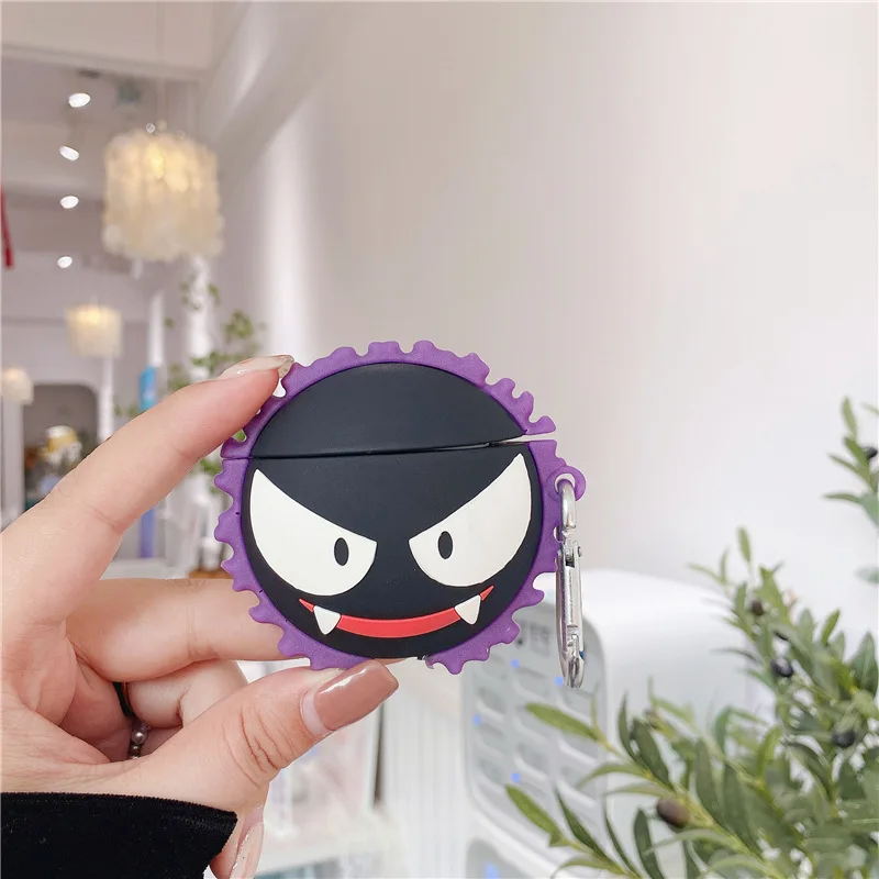 For Airpods 4 Case,Pokemon Gastly For Airpods 1/2/3/4 Case,Silicone Protective Earphone Cover For Airpods Pro 2 Case Funda