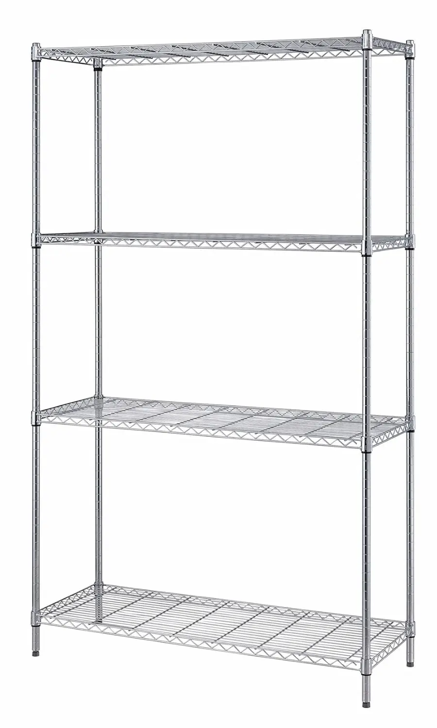 

QUANTUM STORAGE SYSTEMS 4-Shelf Adjustable Wire Shelving Unit, 300 lb. Load Capacity per Shelf, 72 H x 48 W x 24 D, Chrome