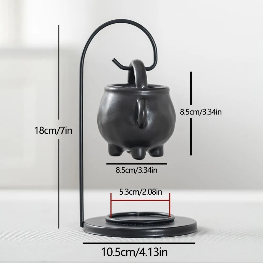 Creative Multi-functional Aromatherapy Burner Decorative Handmade Ceramic Oil Diffuser with Iron Hook Aroma Diffuser Yoga