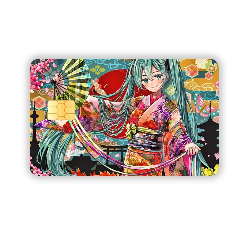 Waterproof Sticker Decoration Debit Bank Charge Card Protective Film Cartoon Credit Card Skin Stickers Hatsune Miku