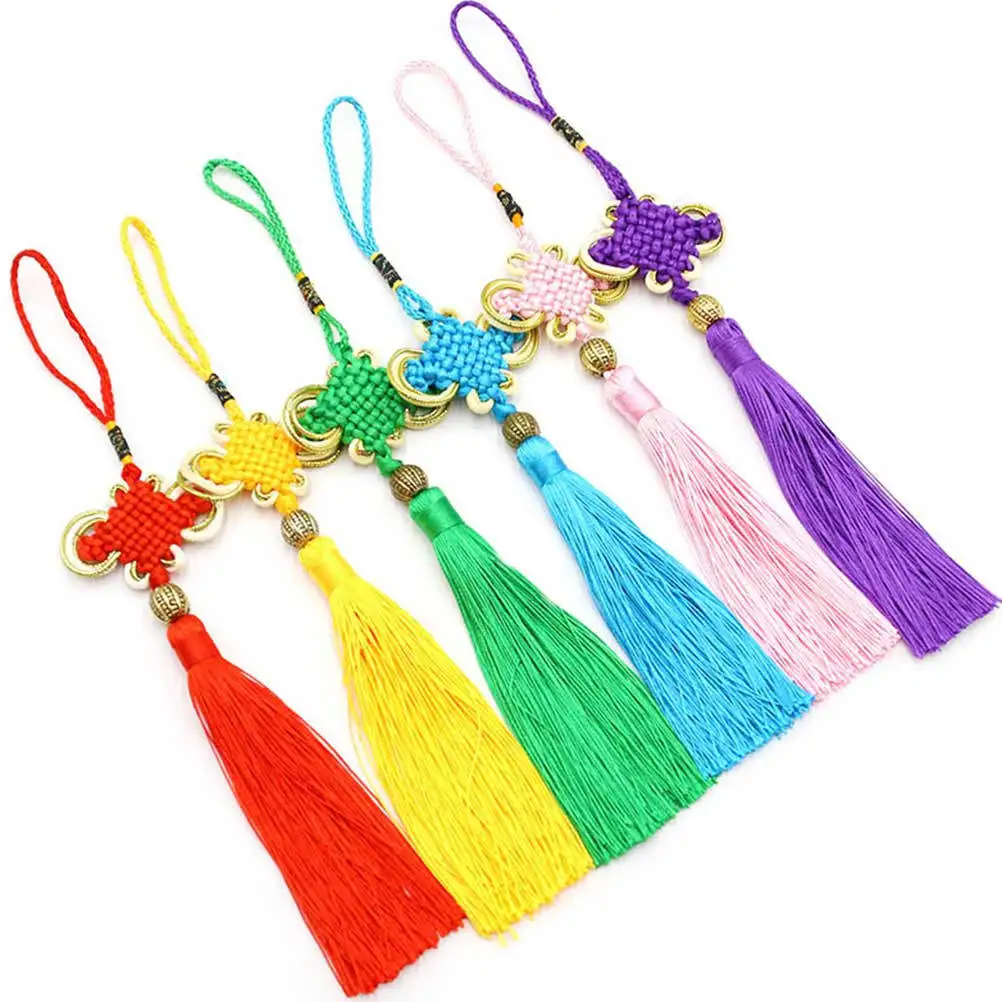 

5Pcs Hanging Tassel Pendant Chinese Knot Gold Edge Car Decor Spring Festival Ornament Lucky Gift Tassel Pendant