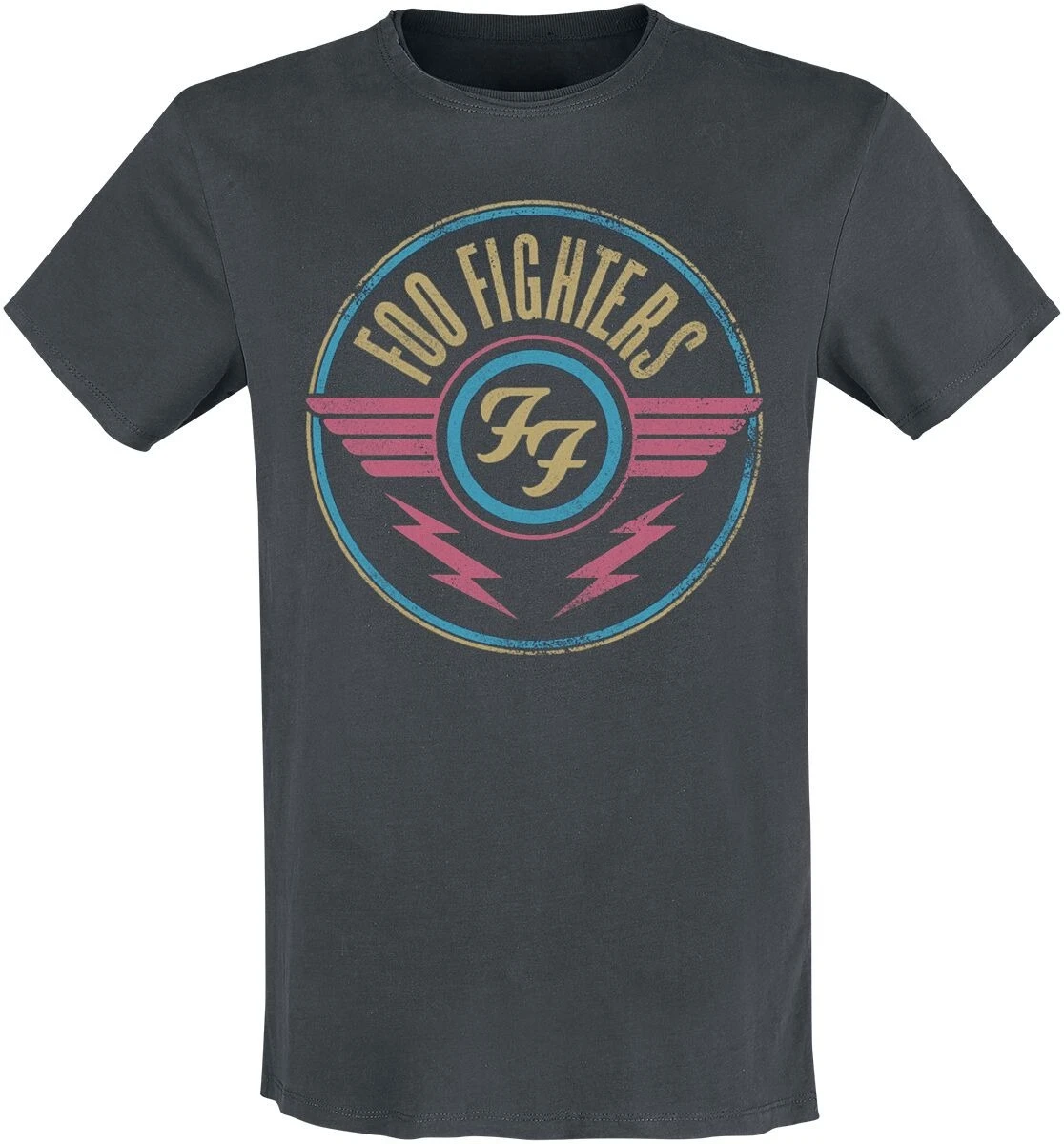 Foo Fighters FF Logo Retro Emblem Print Cotton T-Shirt Alternative Rock Streetwear Unisex Crew Neck Short Sleeve Tee