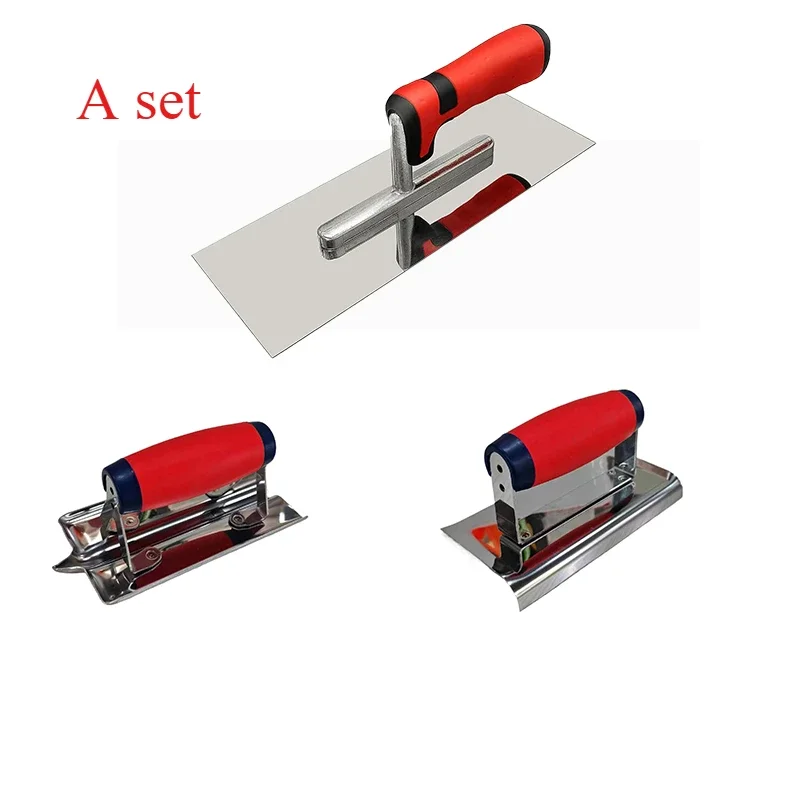 Concrete Tools Set 3 Pcs Stainless Steel  Finishing Trowel ,Concrete Edger, Groover Stucco Cement Masonry Construction Hand Tool