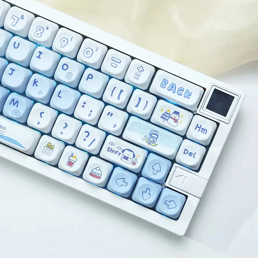 

135 Keys MOA PBT Keycaps Winter Bear Theme for GMK67 GMK87 64/68/84/75/87/96/104 Keys Gaming Mechainical Keyborad MX Swtiches