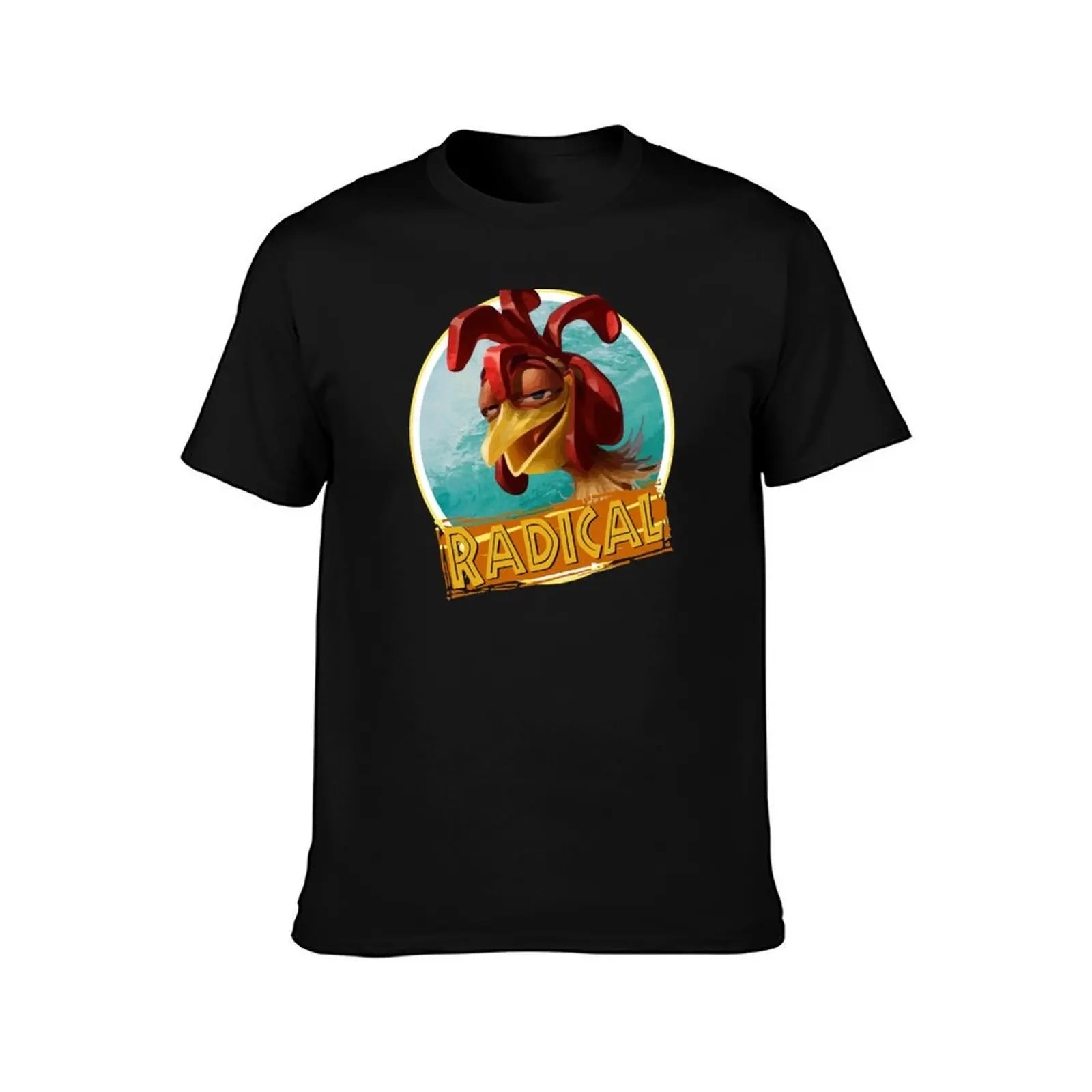 chicken joe surfs up - Radical! quote T-Shirt, Summer Casual Cotton Tee, Oversized Streetwear Tops, Vintage Graphic Print