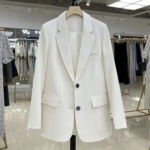 여성용 빈티지 캐주얼 루즈 블레이저, 용수철 오피스 레이디 블레이저, 한국 버전, 작은 세트 재킷, 20 색, 2024 신상
