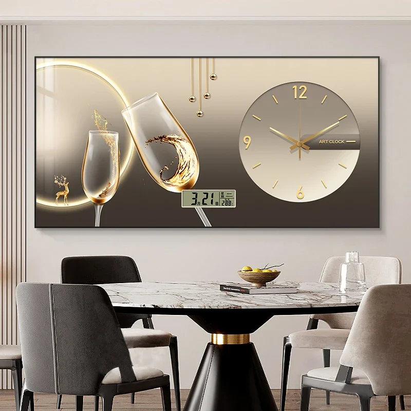 Design Room Nordic Light Wall Clock Aesthetic Bathroom Living Room Digital Wall Clock Bedroom Modern Reloj De Pared Home Decor