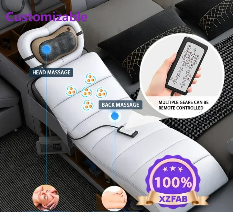 Factory Direct 2026 2023 Newly designed luxury leather smart bed Multi-functional bed King size storage massage music custom bed