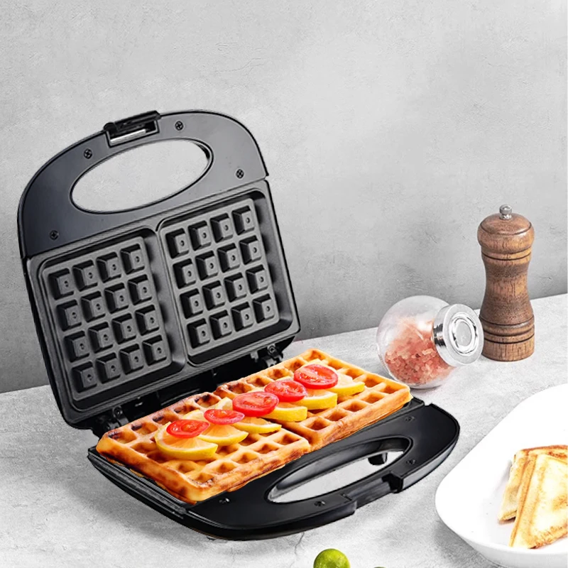 صانع الوافل 750 وات، صانع الإفطار الكهربائي للمطبخ، صانع الساندوتشات الكرتونية، صانع دونات منزلي، صانع أطباق الجوز