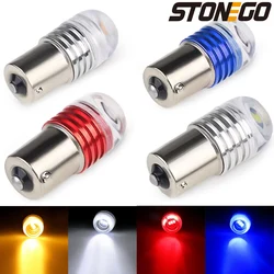 STONEGO Car 12V LED Rear Taillight Tail Brake Light Strobe Flashing LED Lamp Motorcycle Warning Light Bulb Red Stronger Light