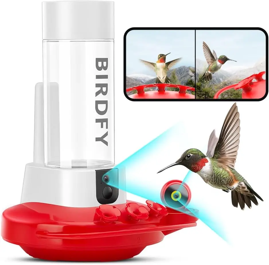 

NETVUE Birdfy Hummingbird Feeder with Camera - 2K Dual Smart Cameras, Close-Up Bird Watching