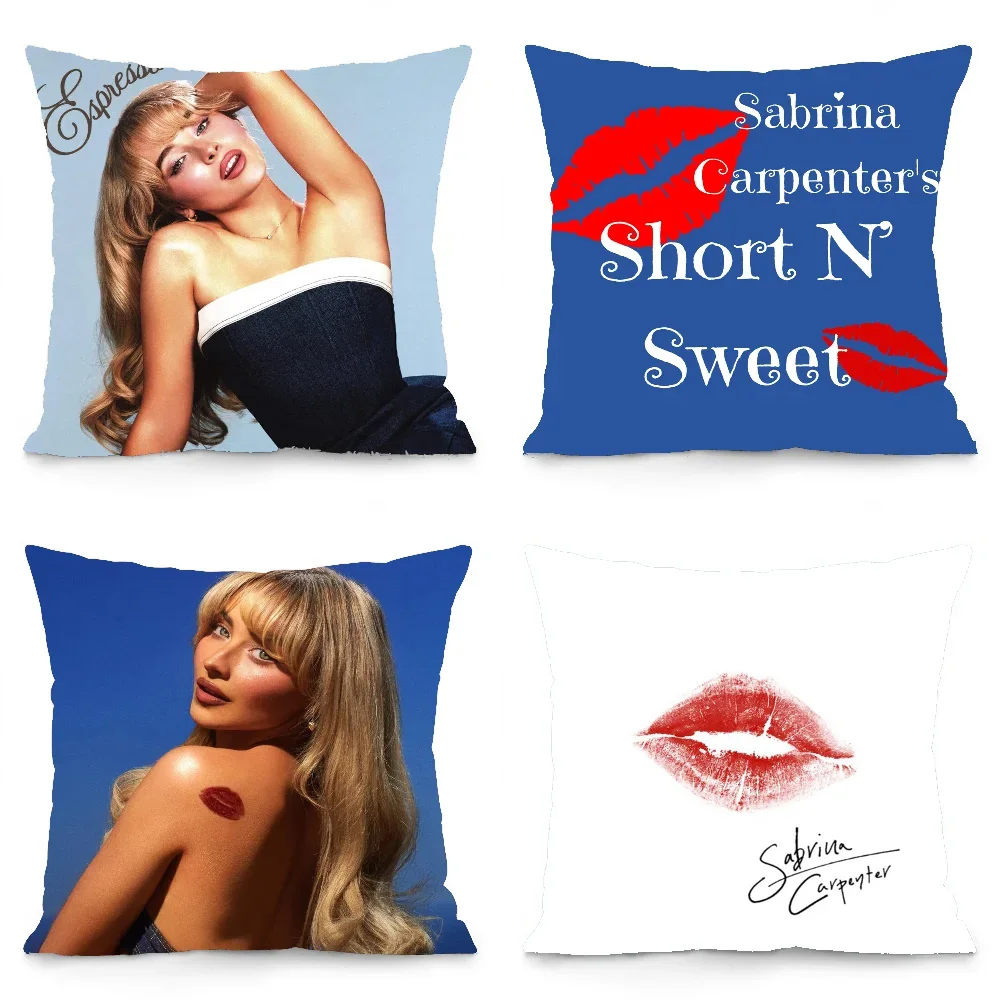 short n sweet S-Sabrina C-Carpenter Pillow Case Soft Cushion Cases for Farmhouse Sofa Decor Home Decorations and Protector