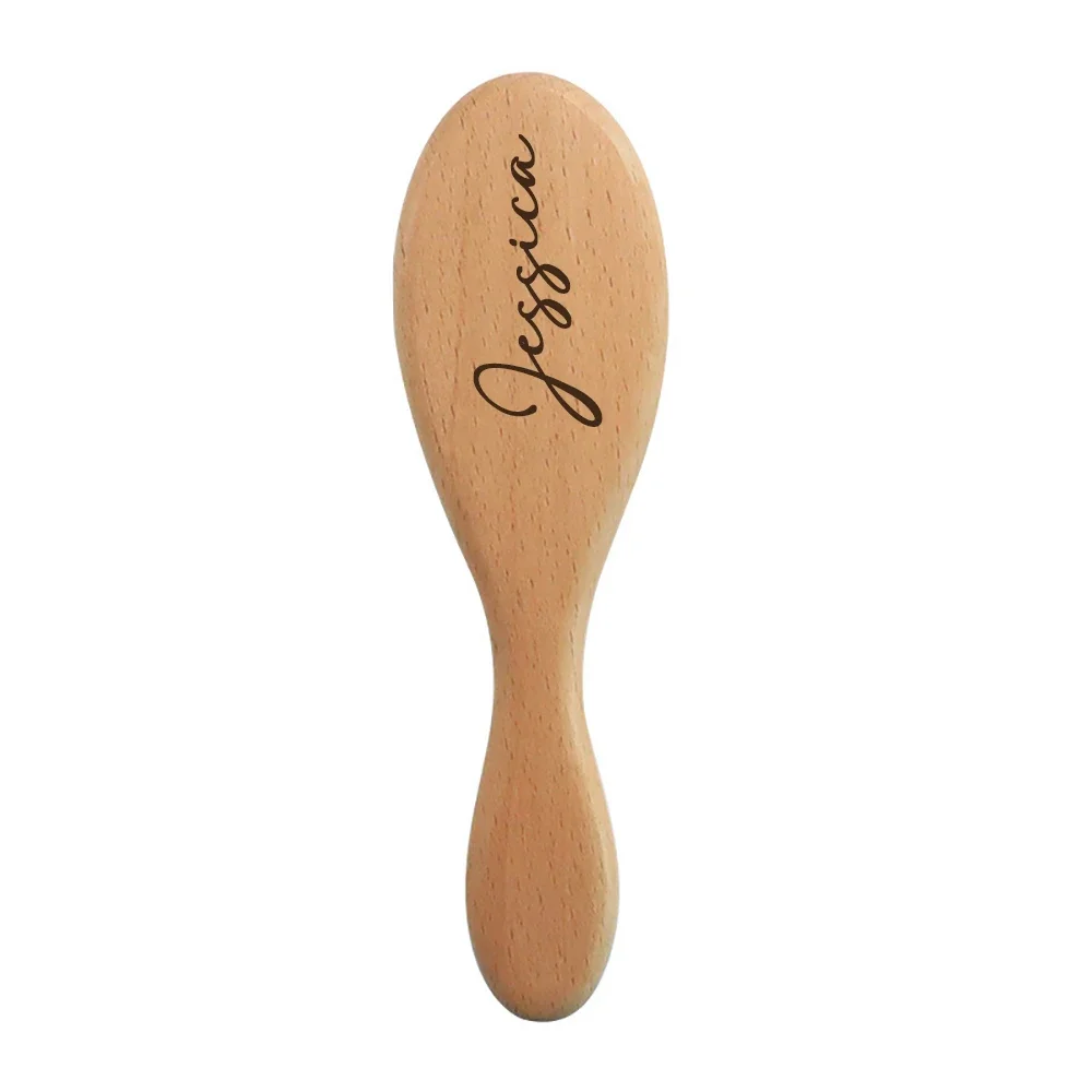 Cepillo de pelo personalizado con nombre del bebé, cepillo de pelo de madera con grabado de nombre para recién nacido, peine, bautizo, cumpleaños,