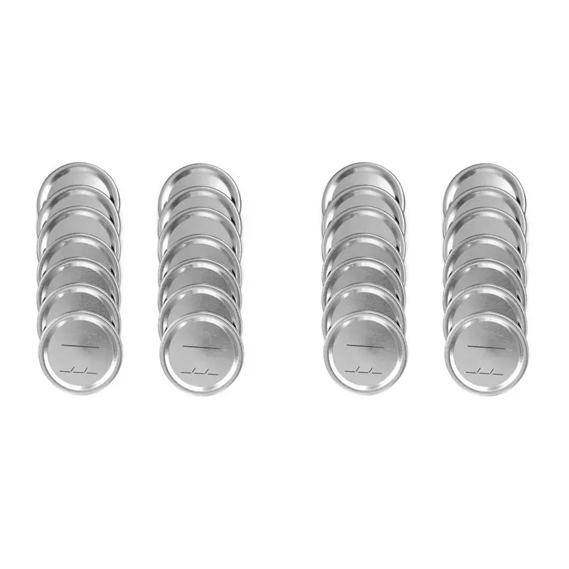 THIVN-Canning Lids Regular Mouth For Ball/Kerr Jars, Split-Type Metal Jar Lids With Silicone Seals, Silver, 28 PCS