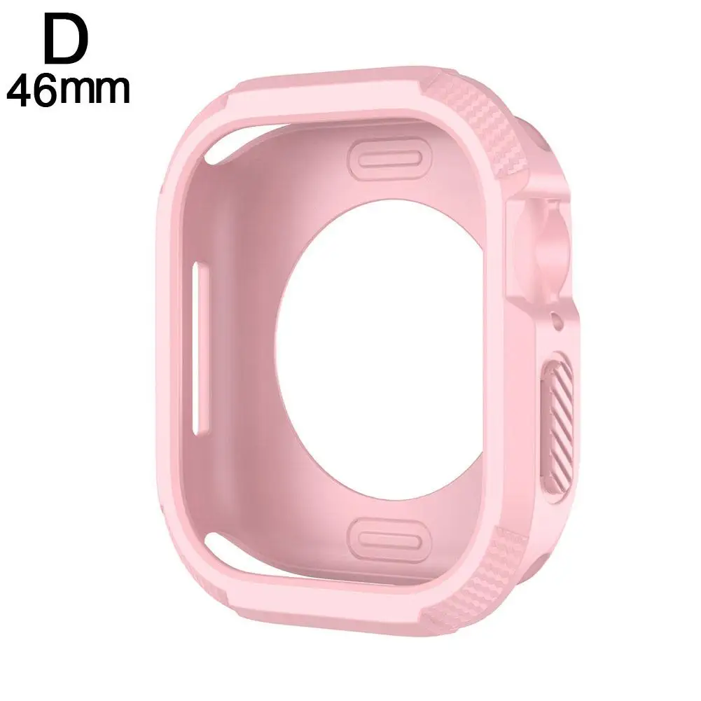 Soft TPU Case For Apple Watch Series 10 42/46mm High Sensitivity Scratch-Resistant Protective Frame All-wrap Carbon Fiber Q0L6