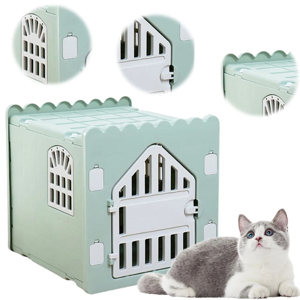 

Пластиковый домик для кошек, складной, водонепроницаемый, с дверцей для выхода, для использования на улице и в помещении