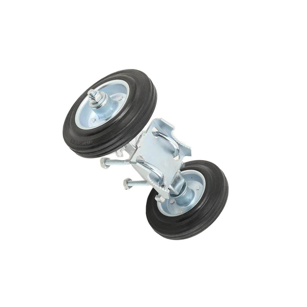 Chain Link Double Wheel Carrier with 6" Solid Rubber Wheels for Sliding Gates - Helper Wheel