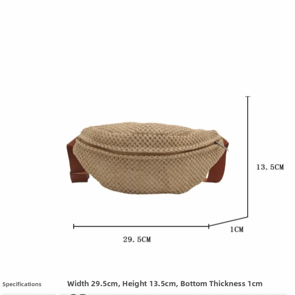Vacation Woven Waist Pouch Boho Crochet Crossbody Bags Breathable Versatile Shoulder Bags Sports view 6
