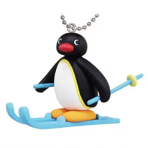 Authentic Action Figure Q-version Penguin Skiing Little Sea Lion Pendant Model