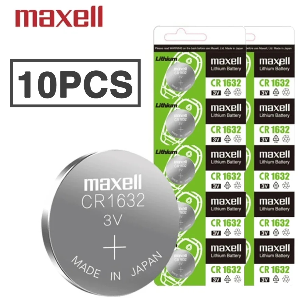 10PCS Original MaxeII CR1632 CR 1632 ECR1632 DL1632 Button Batteries Cell Coin Lithium Battery for Watch Electronic Toy
