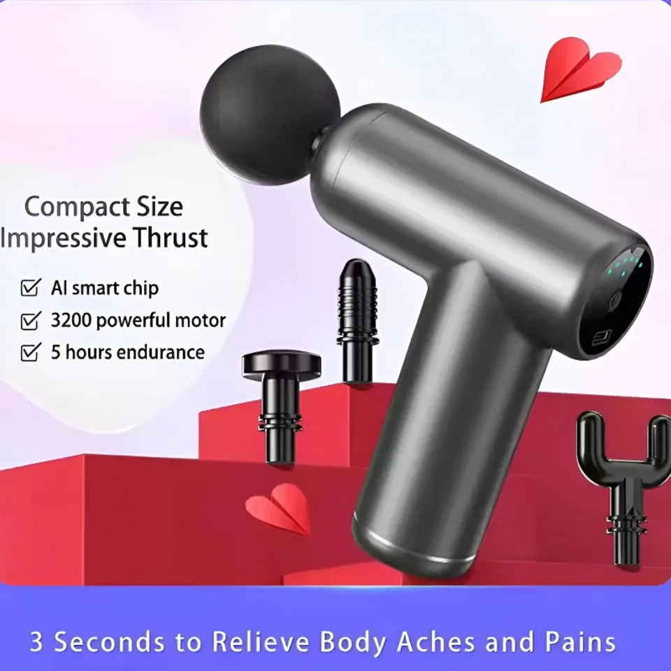 

Portable Quiet Deep Tissue Massage Gun USB Rechargeable 8 Heads For Muscle Relaxing Home Gym Outdoor Body Sport Fitness Unisex