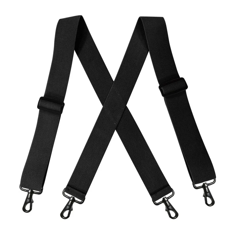 Adult Men's Suspenders 2inch X-type Heavy Duty Elastic Black Hook Dark Style Adjustable Braces for Family Father's Day Gift