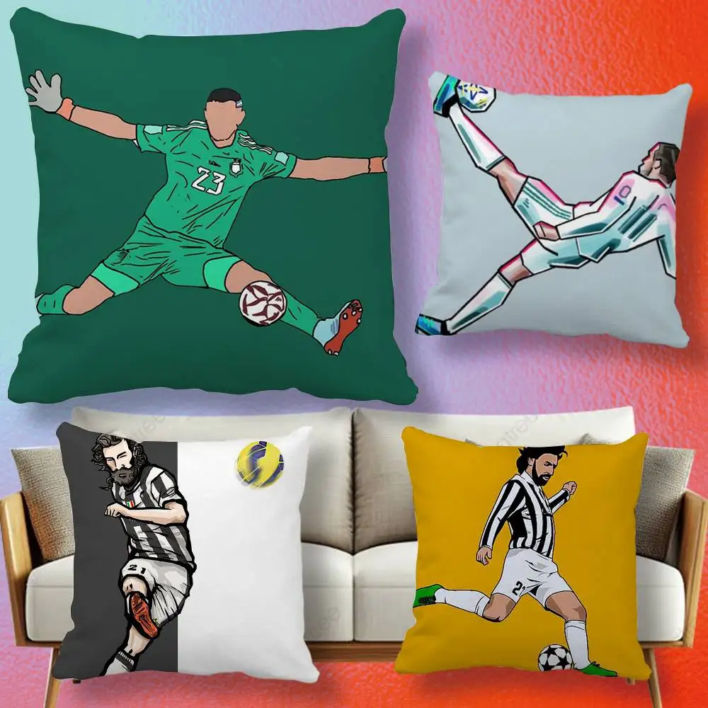 Soccer Legend Art Pattern Soft TPU  Pillow cover gift High definition digital printing,Surprise vivid pattern Household.