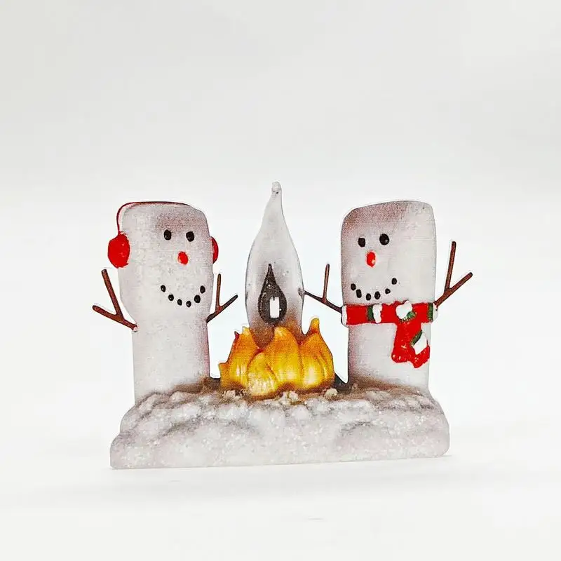 3D Design Christmas LED Flame Simulation Cute Snowman Figure Lamp Christmas Eco-friendly  Decoration Soft and Cozy Light