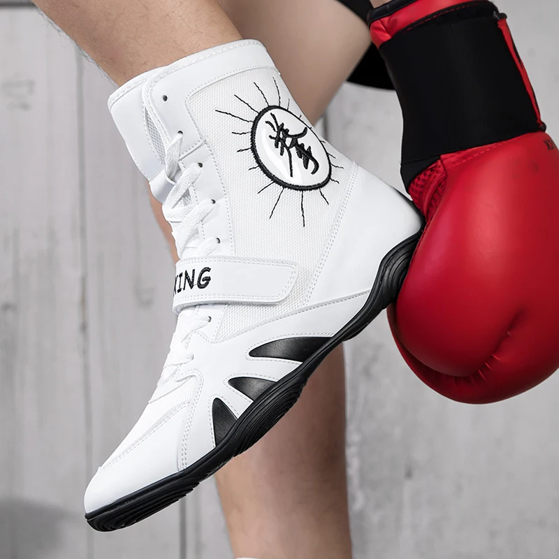 Men's Outdoor Training Boxing Sports Shoes, High-quality Mesh Breathable Sports Flight Shoes, Sizes 37-46