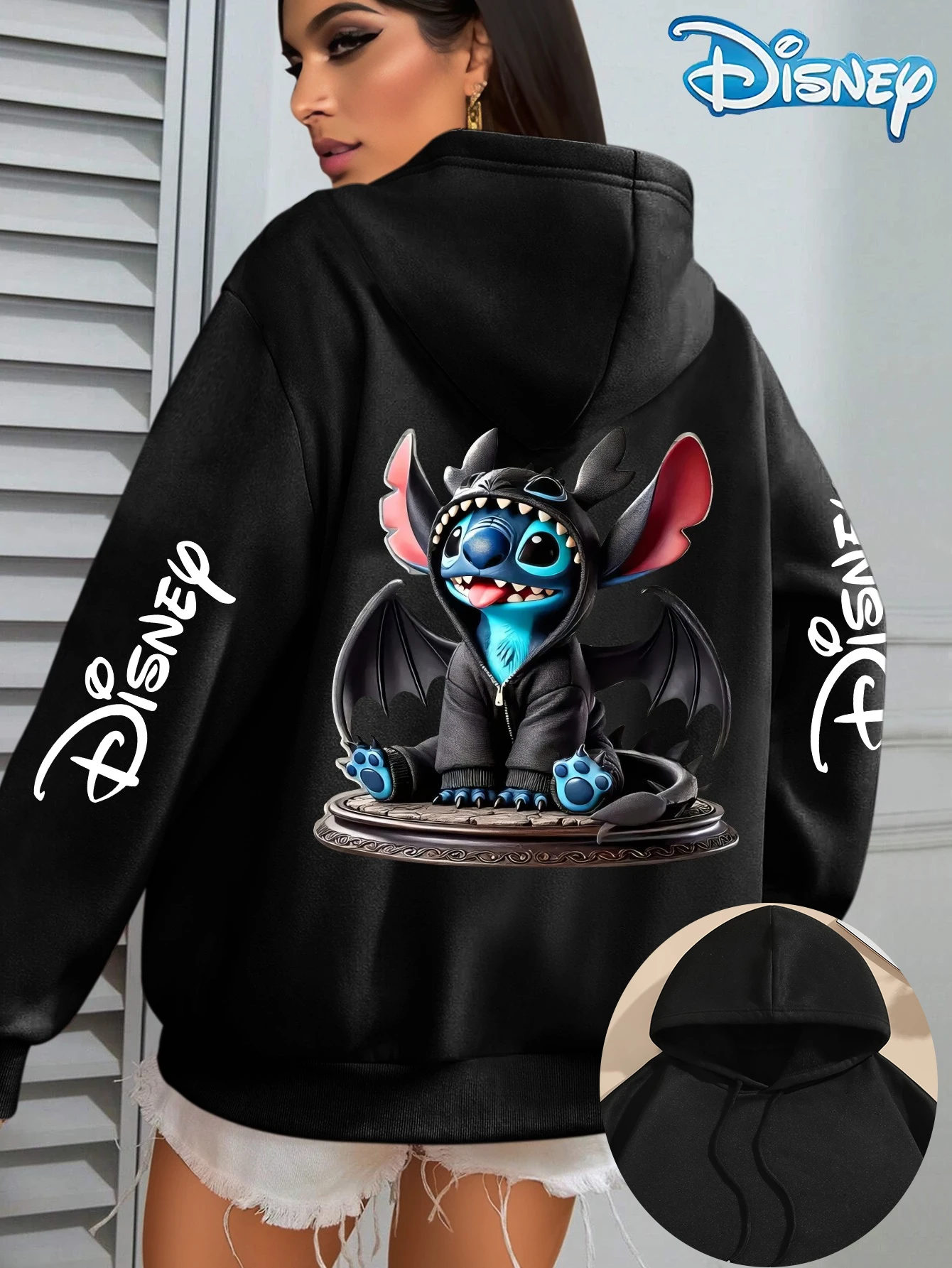 زوجين ديزني المرأة غرزة الصوف هوديس الرجال القطن هودي البلوز البلوز الخريف الشتاء المتضخم معاطف طويلة الأكمام بلايز #2